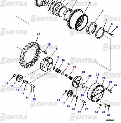 20Y-27-22110 вал редуктора хода