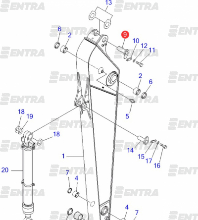 20Y-70-42220 палец штока рукояти