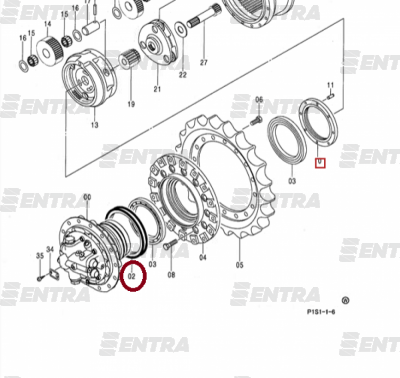 4467293 уплотнение редуктора хода