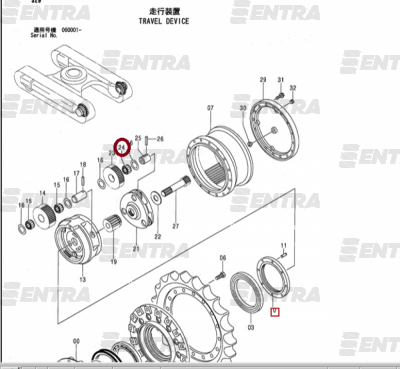 4442788 подшипник 1-й планетарной передачи