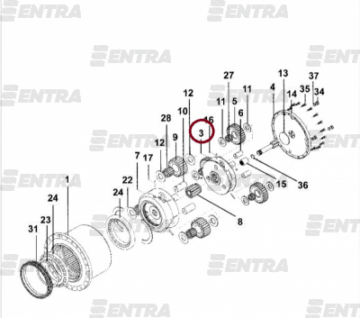 550/43628 корпус планетарной передачи