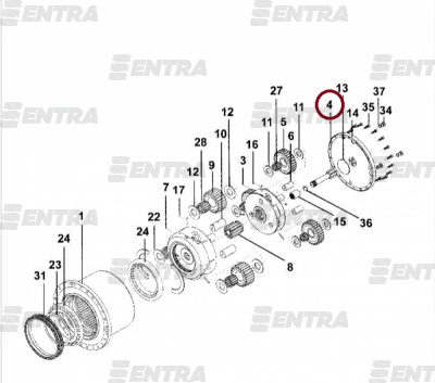 550/43629 вал редуктора хода