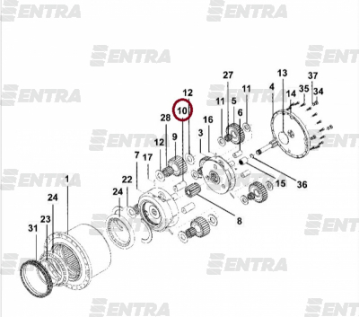 550/43635 палец редуктора хода
