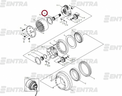 XKAQ-00242 вал редуктора хода
